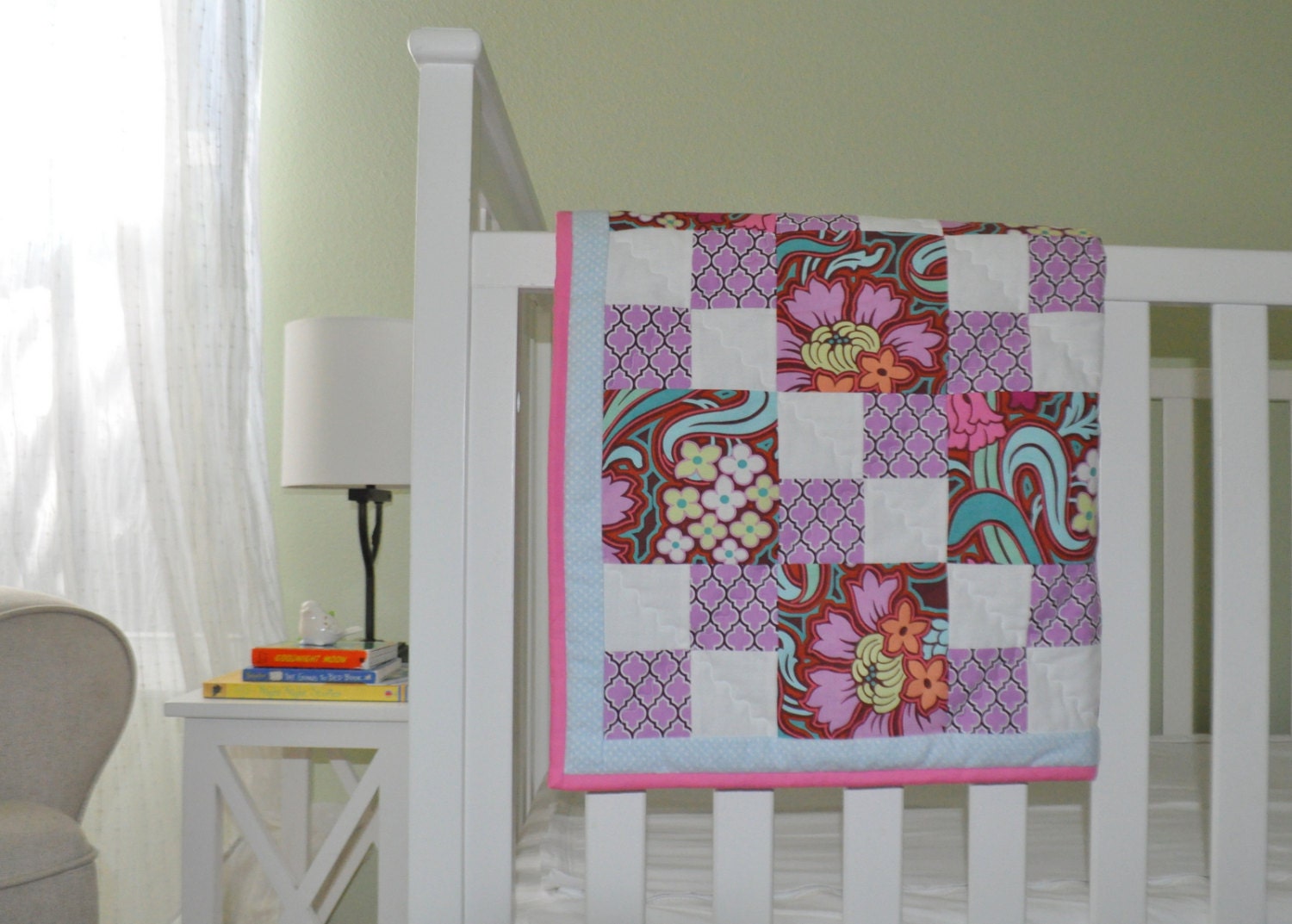 custom : heirloom baby quilt, newborn gift, embroidered baby gift