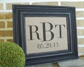 Personalized - Customized - Monogrammed - Names and Est. Dates Burlap Print - FREE SHIPPING