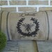 French Bee Burlap Pillow - L'abeille - Black Stripe