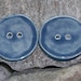 Ceramic Button Handmade round blue denim