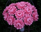 Table Decor - The Peony  -  Handmade Paper Flower - Pink - Set of 20 - Stems Included