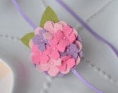 Sweet Pink and Purple Felt Flower Headband for Spring
