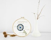 Embroidered Botanical Diagram: Frenchknoticus Missourium. Embroidery Hoop Art Plant Diagram, Nature Study in 6" Hoop