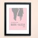 Personalized Wedding Gift - Couples Silhouette - Choose your text and colors