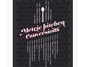 Kitchen Metric Conversions Art Poster, Dark Gray 13x19 - Kitchen Art - Kitchen Posters - Kitchen Measurements
