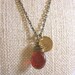 SALE Mother's Day Initial Necklace Red Necklace Wire Wrapped Pendant with Custom Initial Charm Necklace Initial Jewelry Red Jewelry