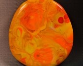 Fused glass Coaster-Yellow orange and red Glass coaster-SRA one of a kind-OOAK-free shipping