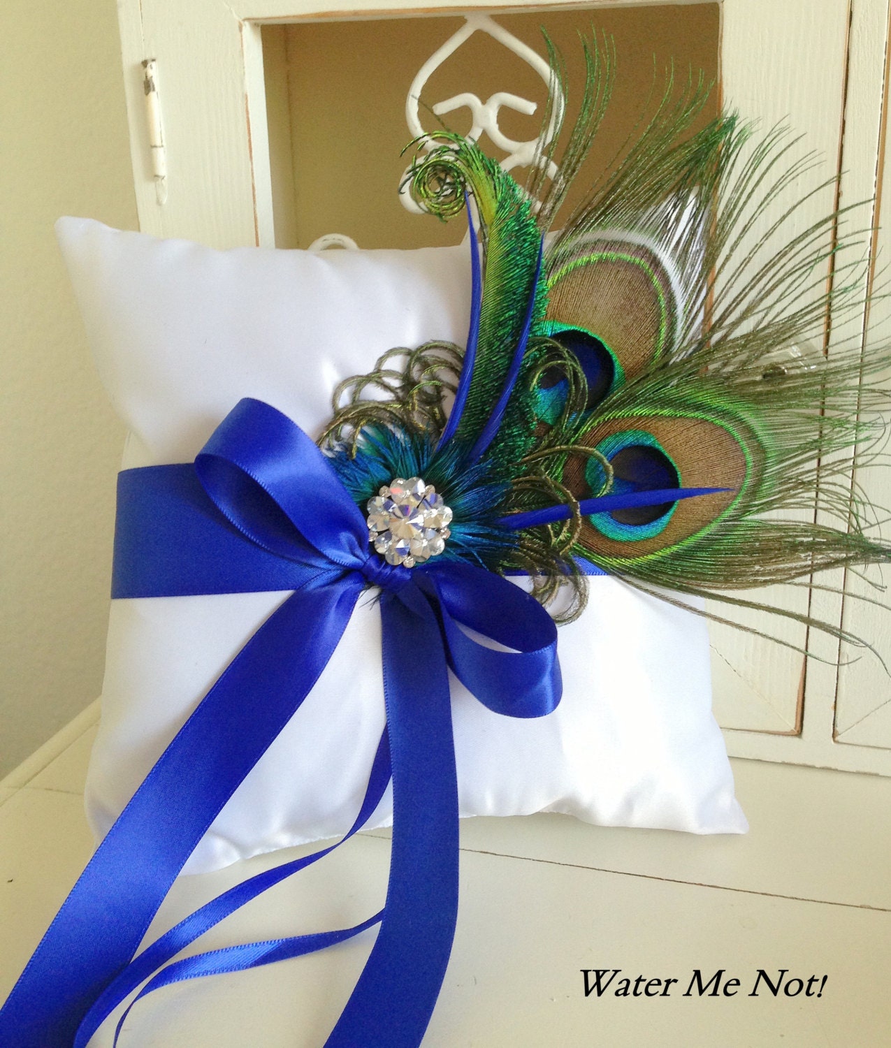 Lets Customize this Peacock Ring Pillow - Perfect for your Peacock Wedding