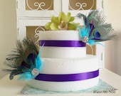 Customize this 2 Piece Peacock Cake Decoration- for your Peacock Wedding