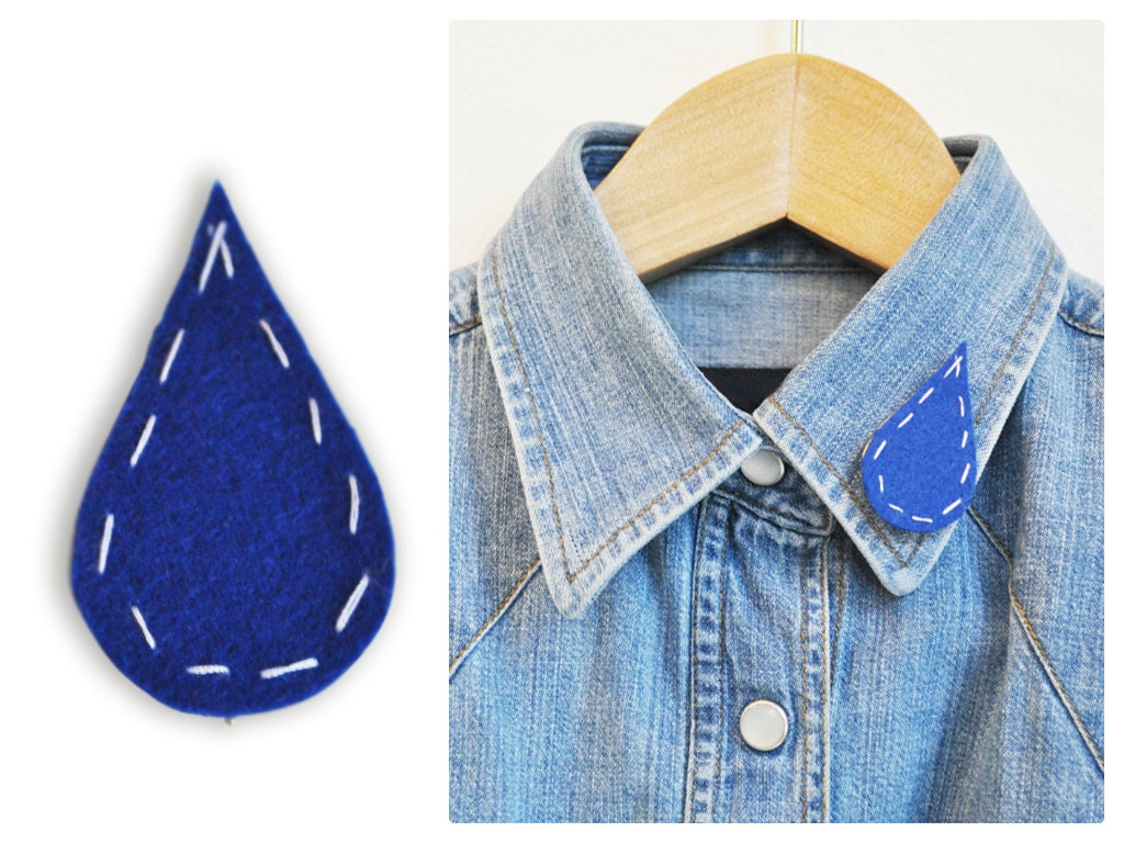 handmade - a water drop brooch - free shipping