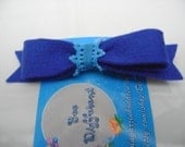 Wool Felt Bow Hair Clip - Blue
