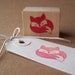 Sleeping Fox Rubber Stamp, Handmade Woodland Stamp, Wood Mounted