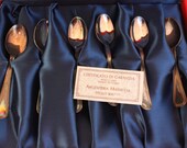Vintage Silver Italian Tea Spoons/Dessert Spoons Boxed Set of 6pc from Bassano - circa 1980s