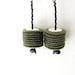 chunky tube minimal tribal geometric khaki green earrings-contemporary jewelry