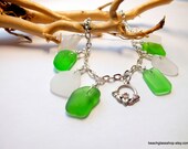 Sea Glass Irish Green Beach Glass Claddagh Bracelet