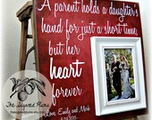Parents Thank You Gift Wedding Personalized Picture Frame 16x16 A PARENT HOLDS Love Father of the Bride Mother of the Bride Wedding Sign