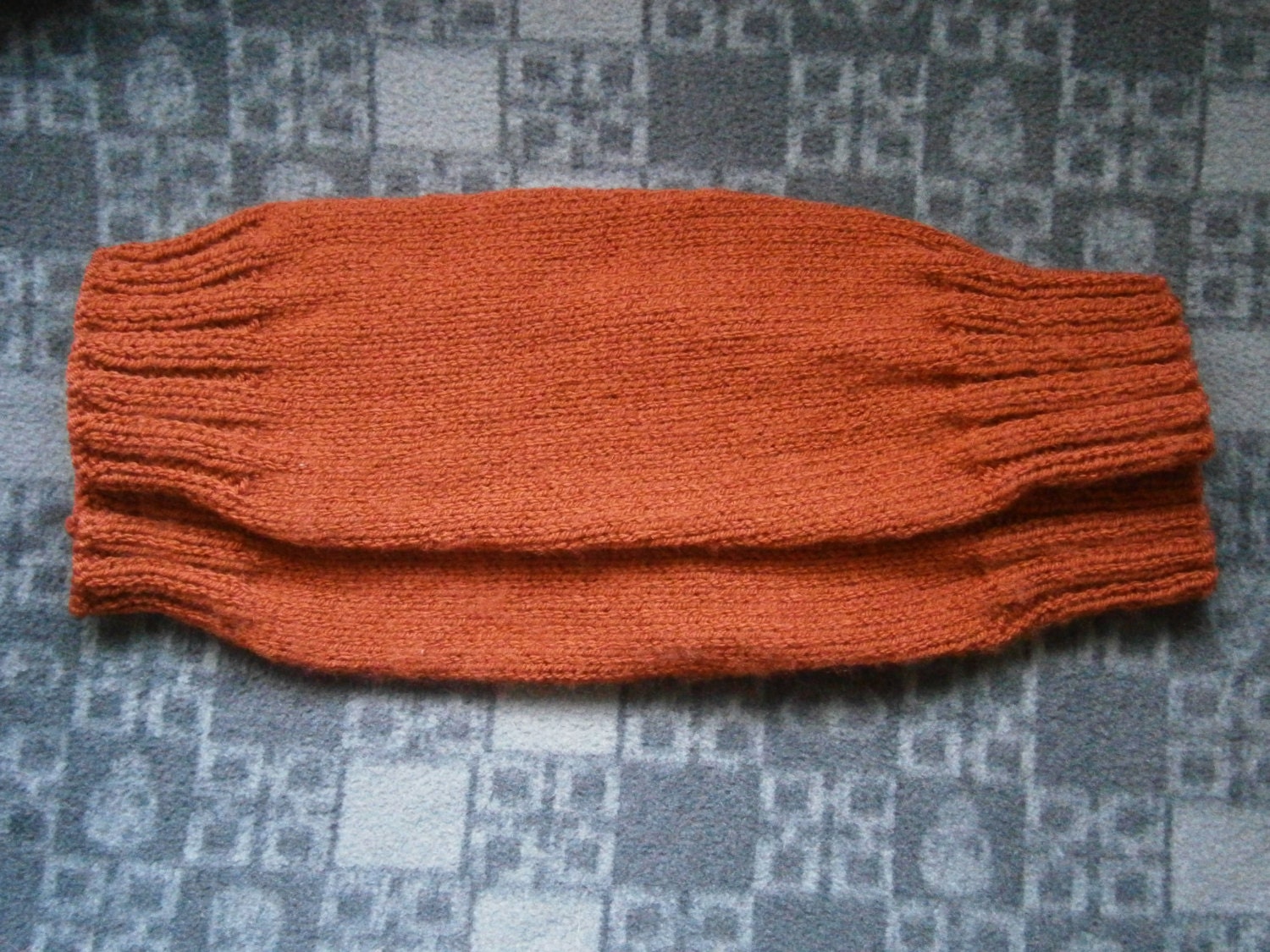Burnt Orange Hand Knitted Leg warmers - Adult size
