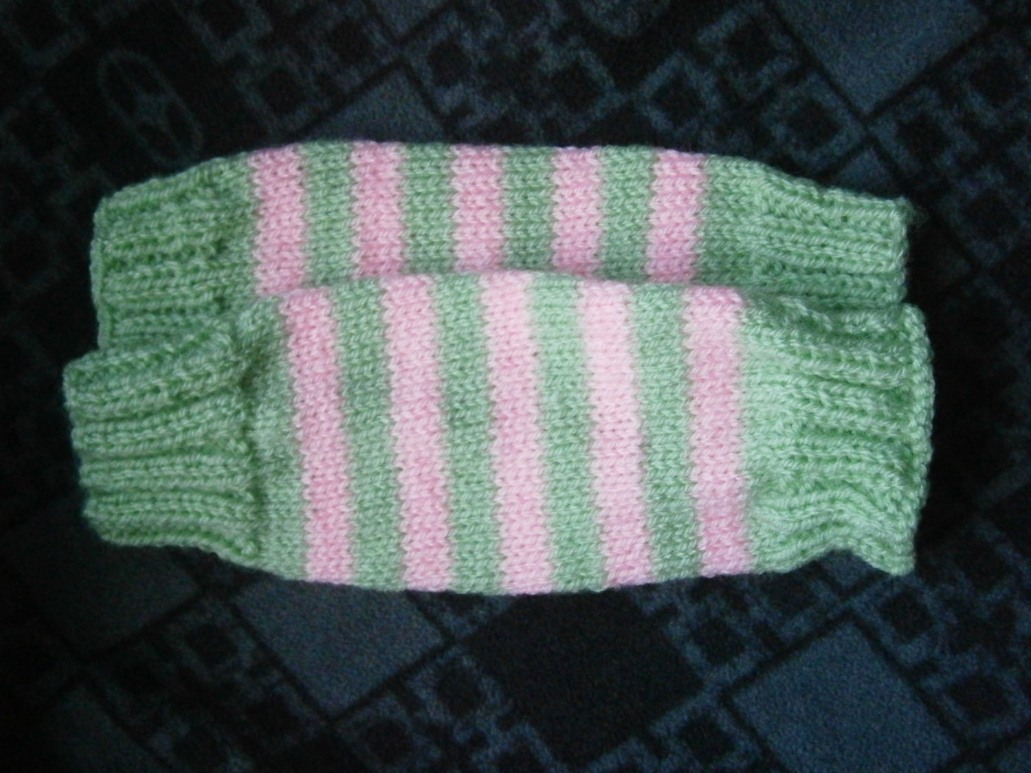Mint Green and Pink Stripe Baby / Toddler Leg Warmers