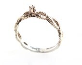 Vintage Gold Over Sterling Silver Diamond Ring -  Size 5 Genuine Diamond MH McGrath Hamin Jewelry / Braided Band