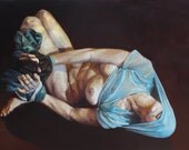 Unreliable Narrator II - original collaborative oil painting by Cara and Louie