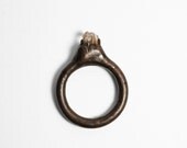 Quartz x Two Ring // Quartz Crystal Electroformed Copper Ring Mineral Gemstone Rock Statement Ring ( 7 - 7.5 )