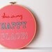 Embroidered Happy Place Sign. 8 inch Embroidery Hoop Fabric Wall Art. Handmade by merriweathercouncil