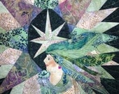 oval mariners compass quilt : green goddess