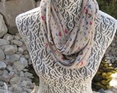 Tan with Multi-Color Hearts - Infinity Scarf