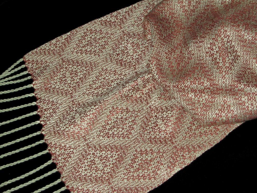 Soft Scarf, Handwoven Diamonds, Hand Woven Bamboo