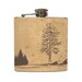 Rustic Tree Landscape Whiskey Flask Traveler Camping Hiking Backpacking Groomsmen Gift - Stainless Steel 6 oz Liquor Hip Flask LC-1108