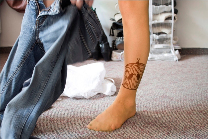 Printed Tights - BIRDS