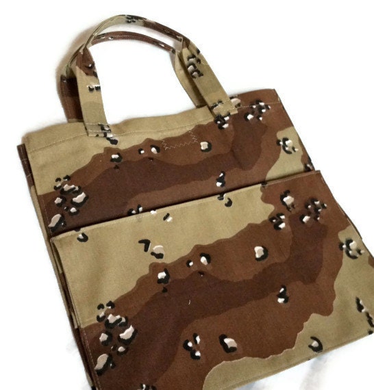 Desert sand Camouflage Reusable Grocery bag camo fabric gender neutral