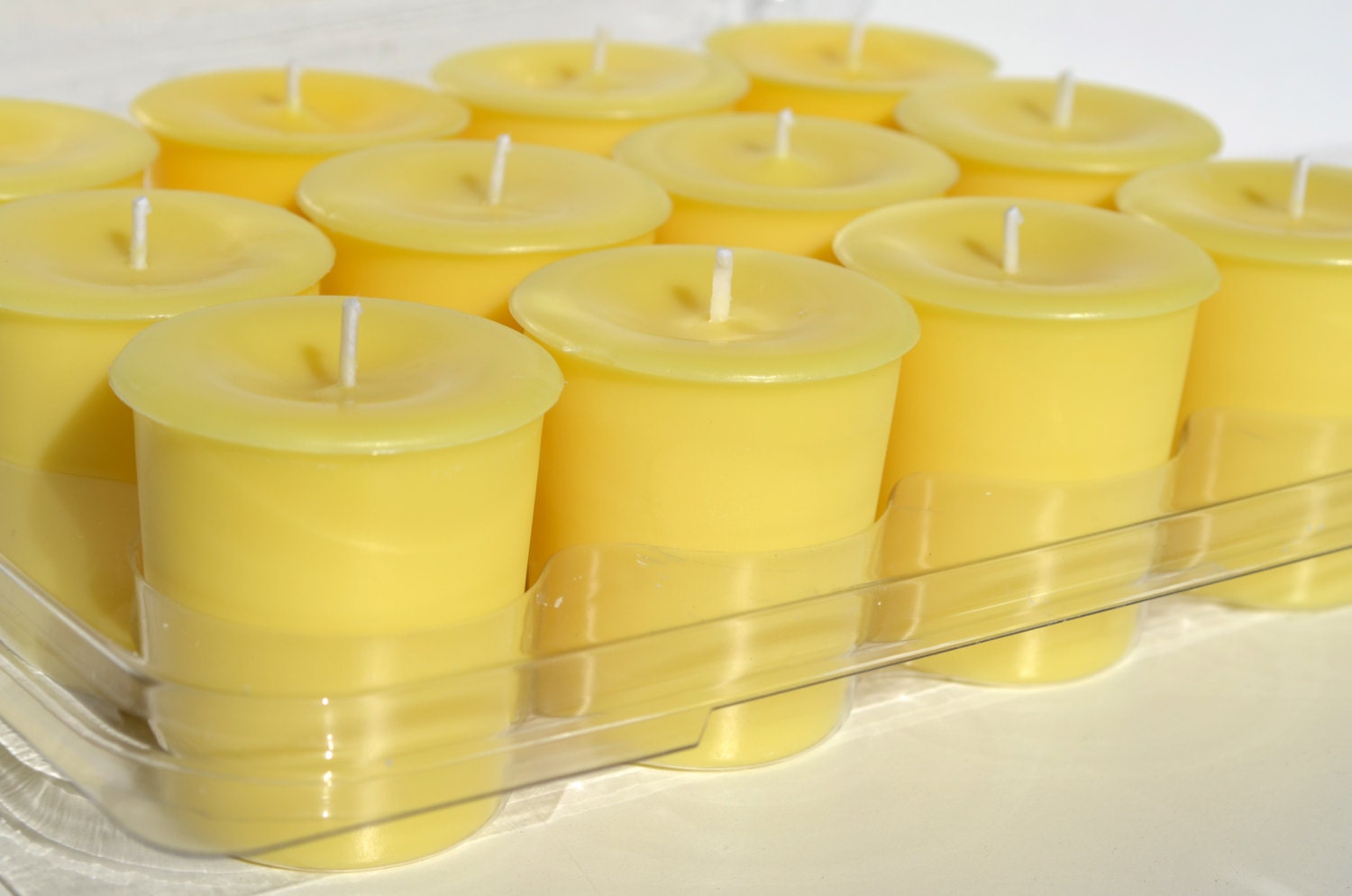 Yellow Soy Votive Candles 12 Unscented