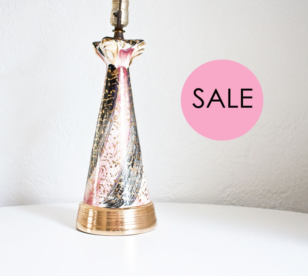 SALE-Vintage 1950s Atomic Table Lamp