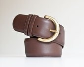 Vintage Coach Chocolate Brown Leather Belt