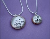 Momma Bird Nest Personalized Charms Locket for Mommy and Daughter