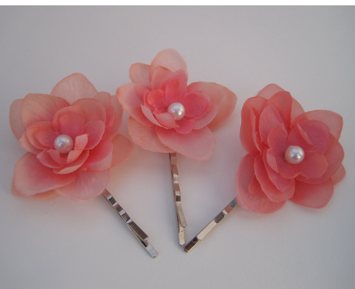 Bridal Flower Hair Pins, Bridal Hair Clip, Spring Wedding, Bridesmaids, Flower Girl