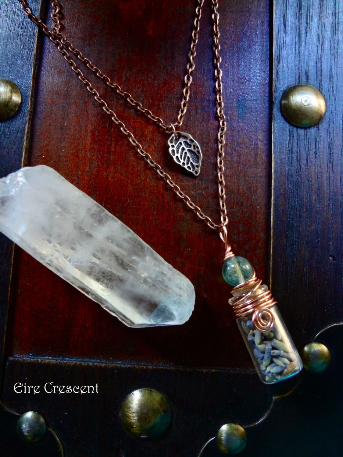 Lavender Herbal Vial Necklace