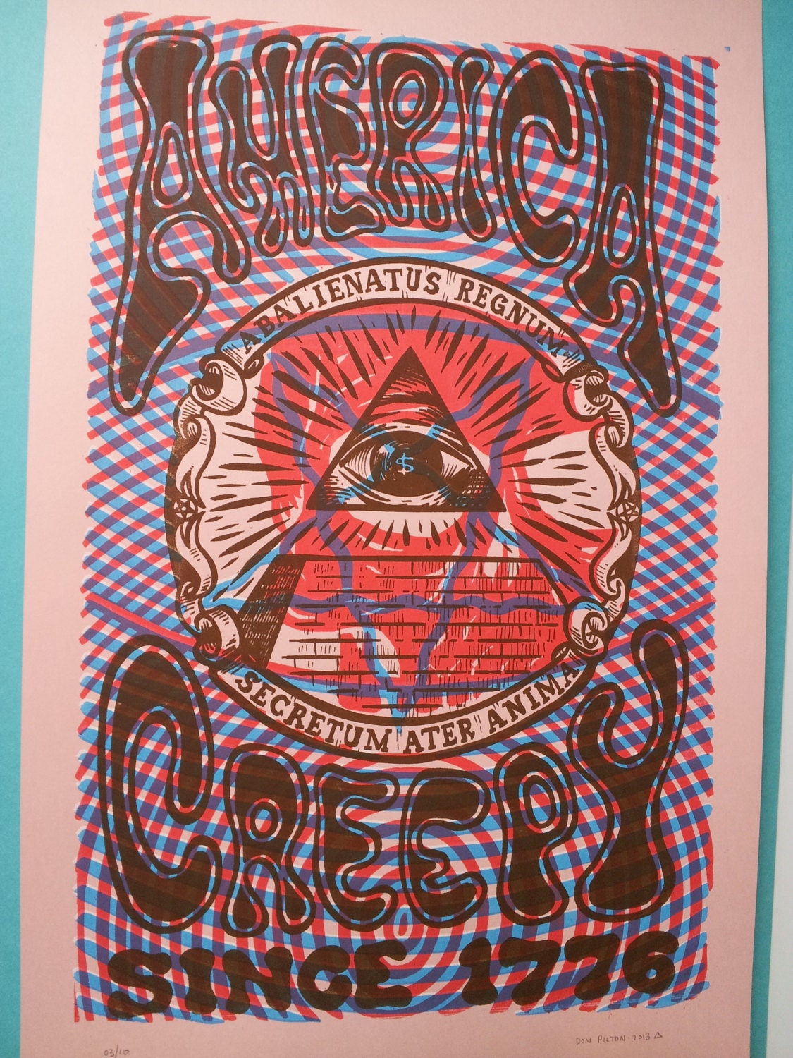 Creepy America screenprint