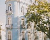 BOGO SALE - Travel Photography, Lisbon Photos, Light Blue Walls, European Photography, Architecture Fine Art - On that corner