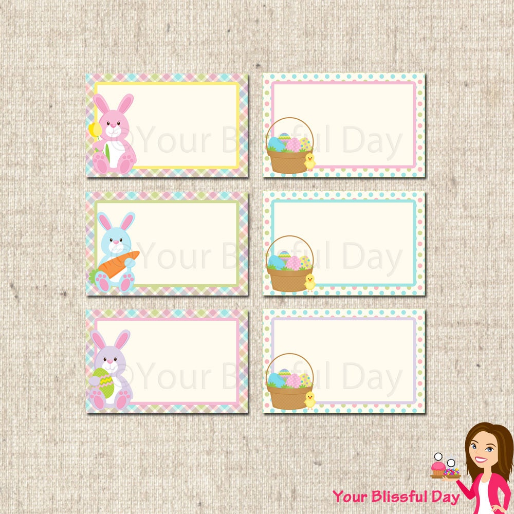 PRINTABLE Easter Bunny Egg Hunt Label Tents (Character of your choice) Il_170x135