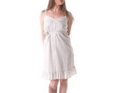 White with light blue dots Summer dress, Sleevelss dress,  Summer sale