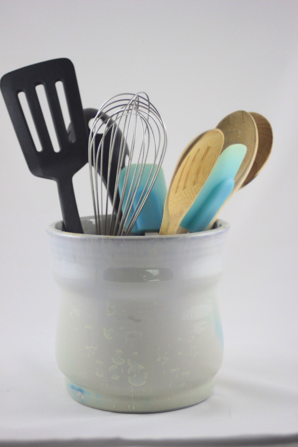 Utensil Crock, Ivory Crystalline