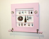 Pink Earring Holder Organizer Jewelry  Frame Bracelets, Necklaces, Accessory Organizer