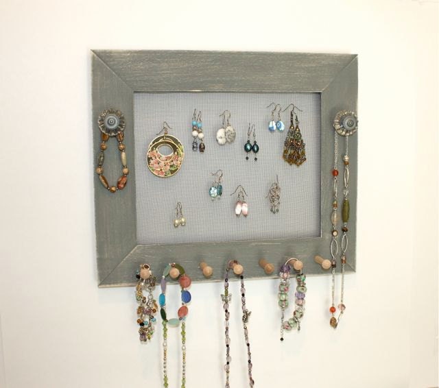 Jewelry Display-Earring Organizer, Wall Mounted Jewelry Holder for Bracelets, Necklaces.