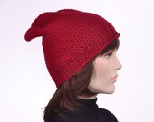 Pirate's Mate Hat Smee Crochet Wine Red Long Beanie Hat Men's Hat Women's Hat Costume