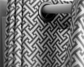 Spring Sale- Geometric Gray Bathroom Shower Curtain  Waverly Cross Section in Grey 72x72
