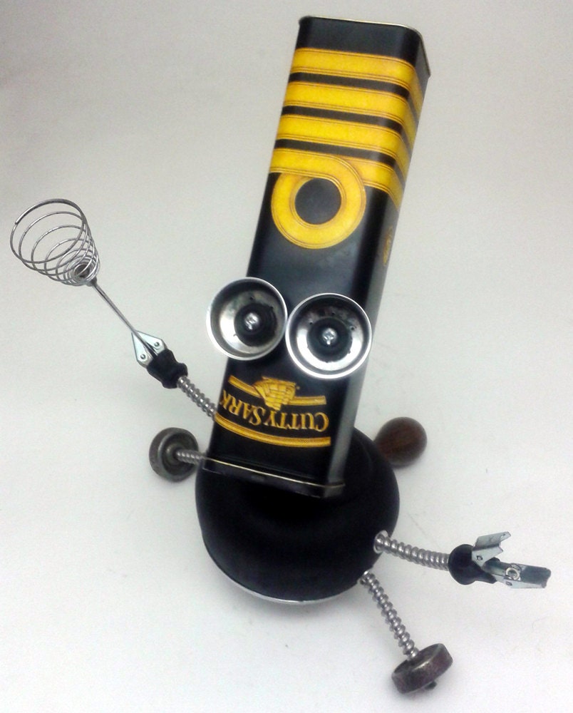 Miss Cutty Assemblage Steampunk Robot Sculpture