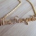 Mrs Necklace Gold Name Necklace Brides Gift Personalized Name Necklace Up to 11 Letters Wire Word Necklace Word Jewelry Gifts Under 20
