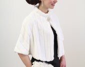 White Faux Fur Mink Cape